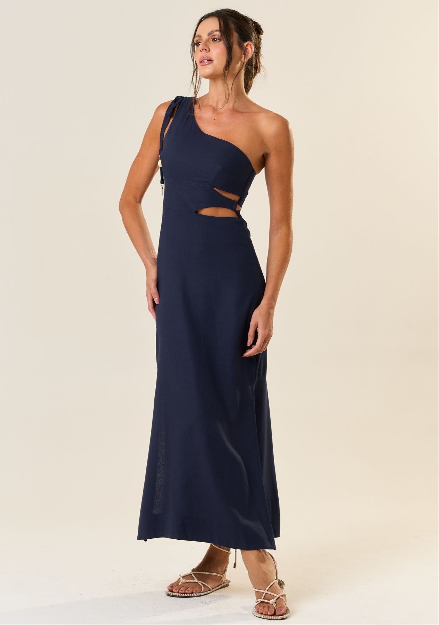 Vestido de Linho marinho Anna