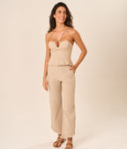 Top de linho areia Guilhermina