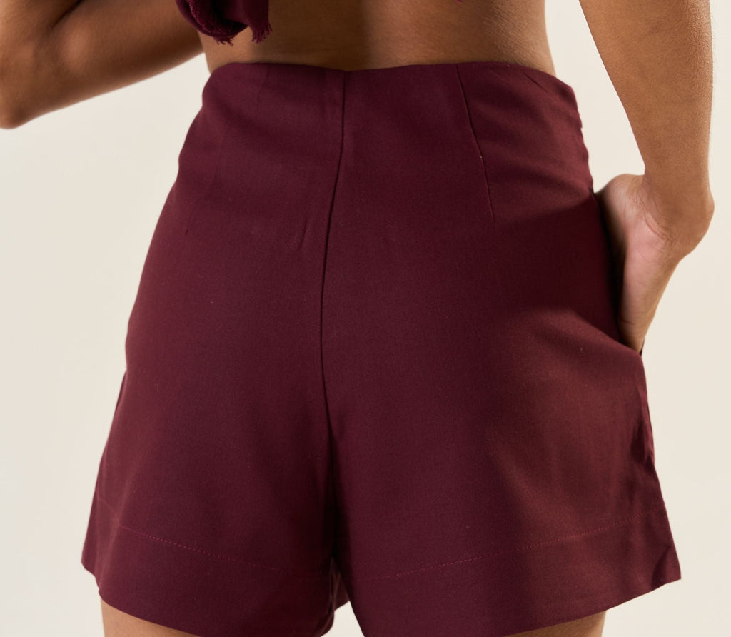 Short de linho jabuticaba Milena