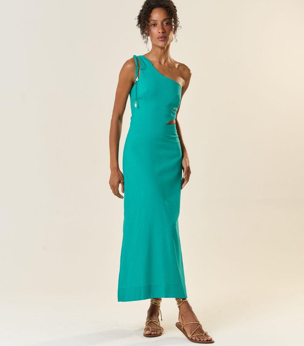 Vestido de Linho azul-aqua Anna