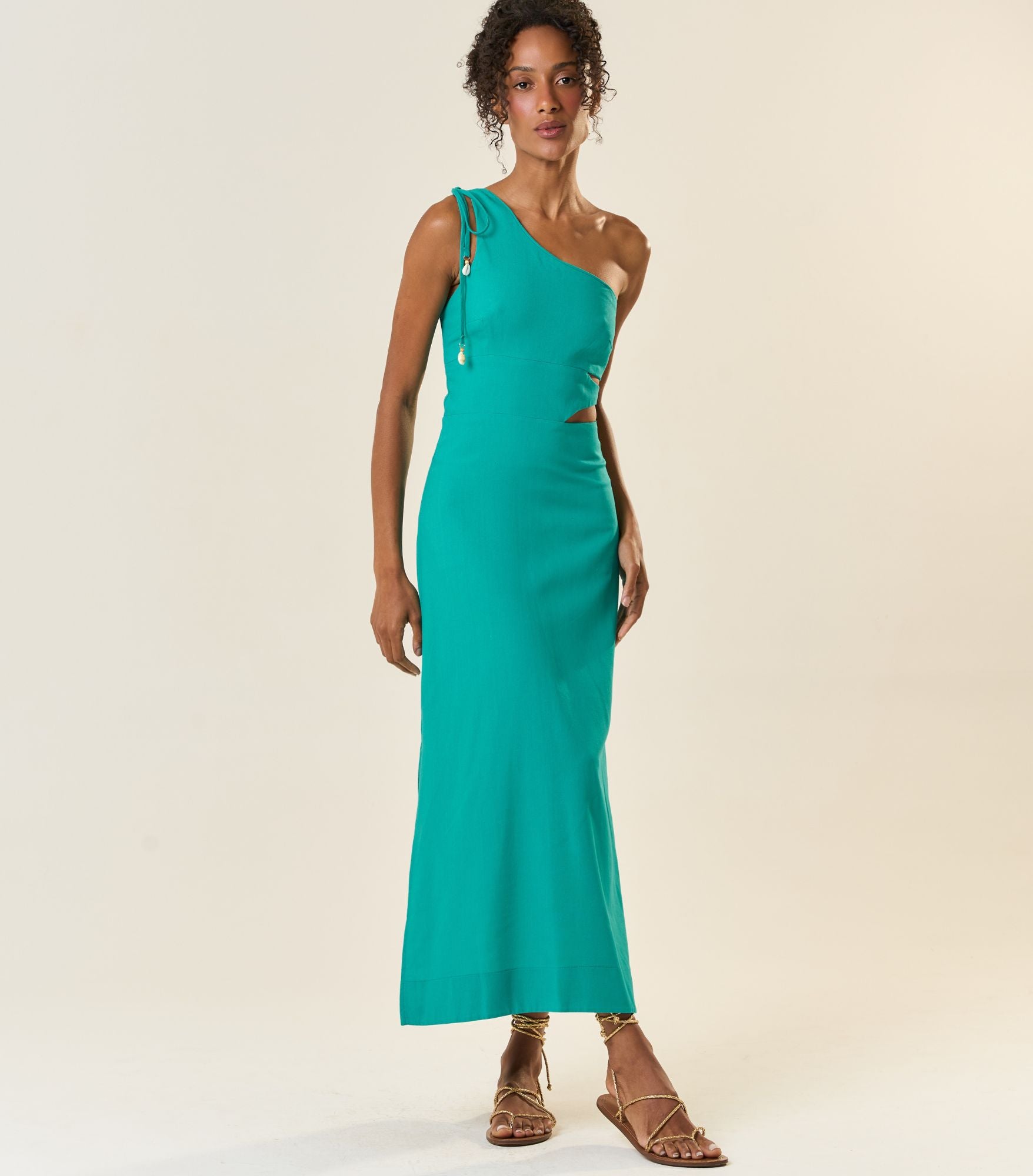 Vestido de Linho azul-aqua Anna