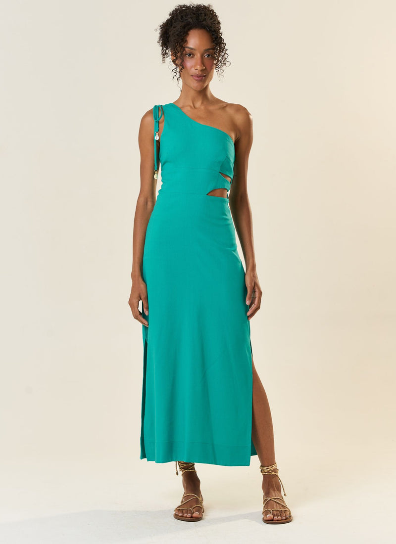 Vestido de Linho azul-aqua Anna