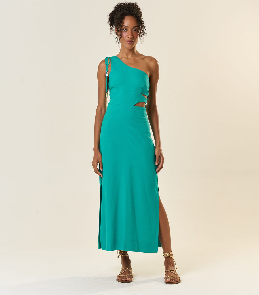 Vestido de Linho azul-aqua Anna