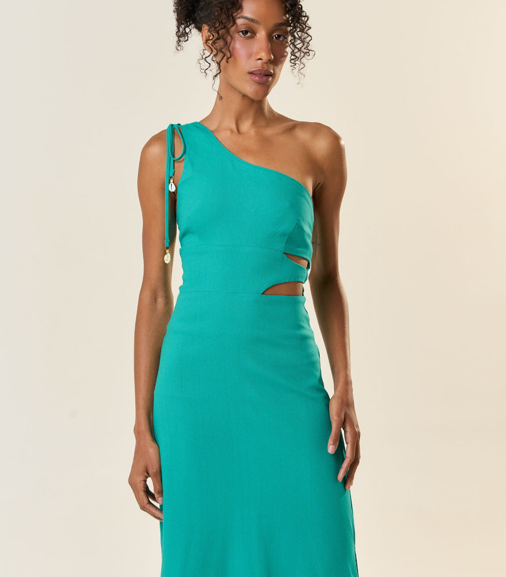 Vestido de Linho azul-aqua Anna