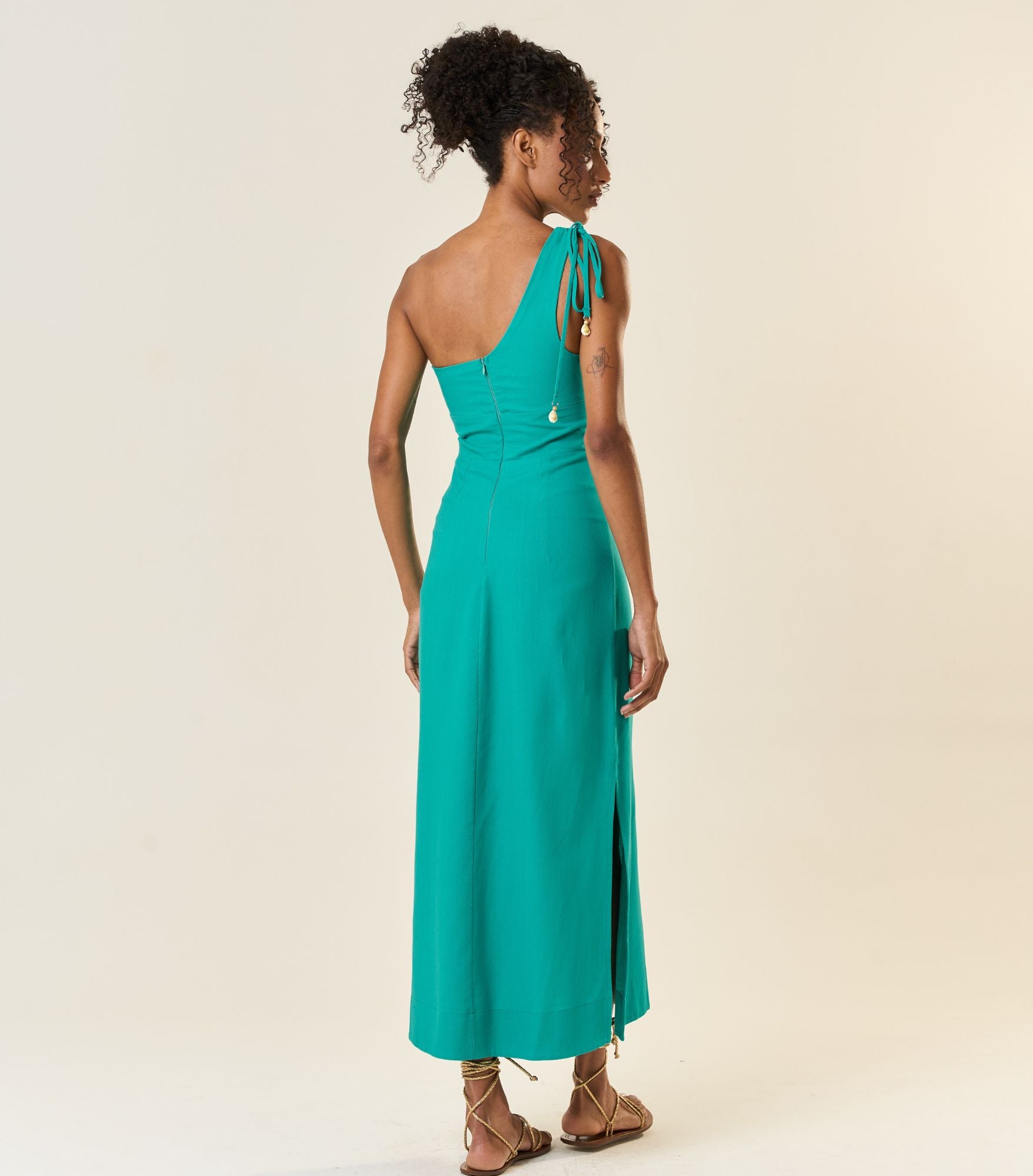 Vestido de Linho azul-aqua Anna