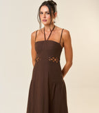 Vestido de Linho marrom-café Ale
