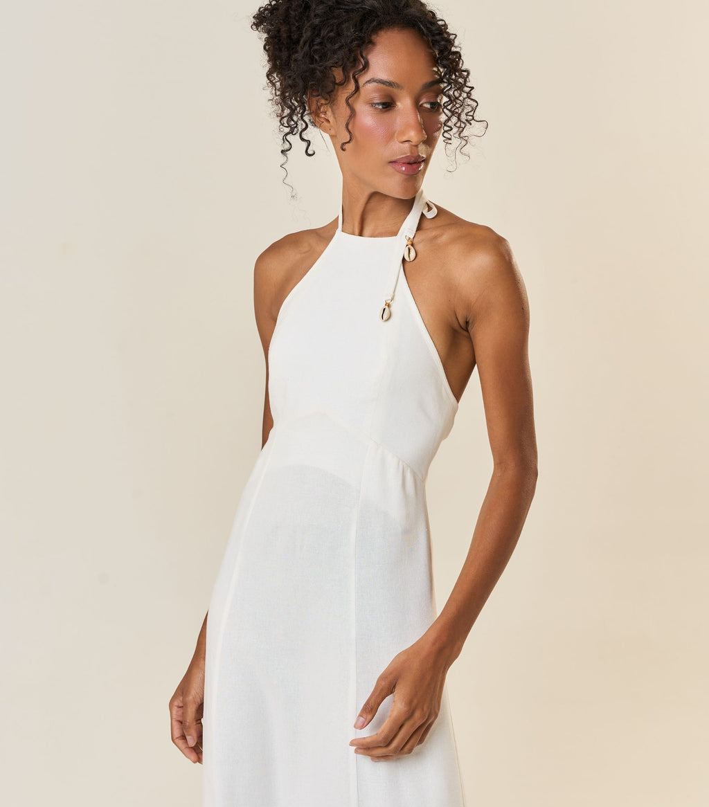 Vestido de Linho off-white Tricia