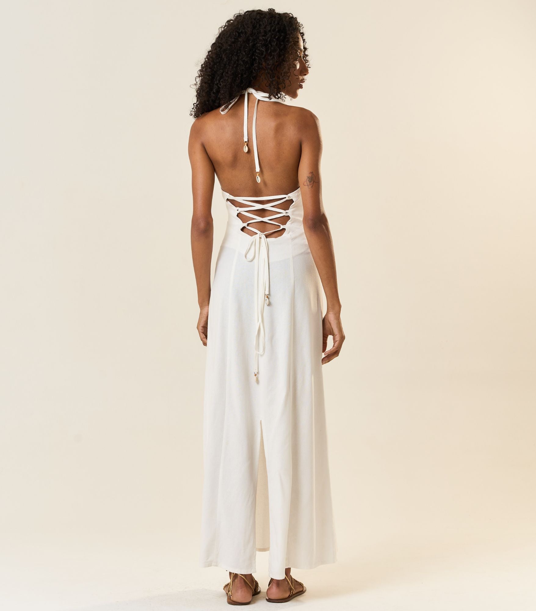 Vestido de Linho off-white Tricia