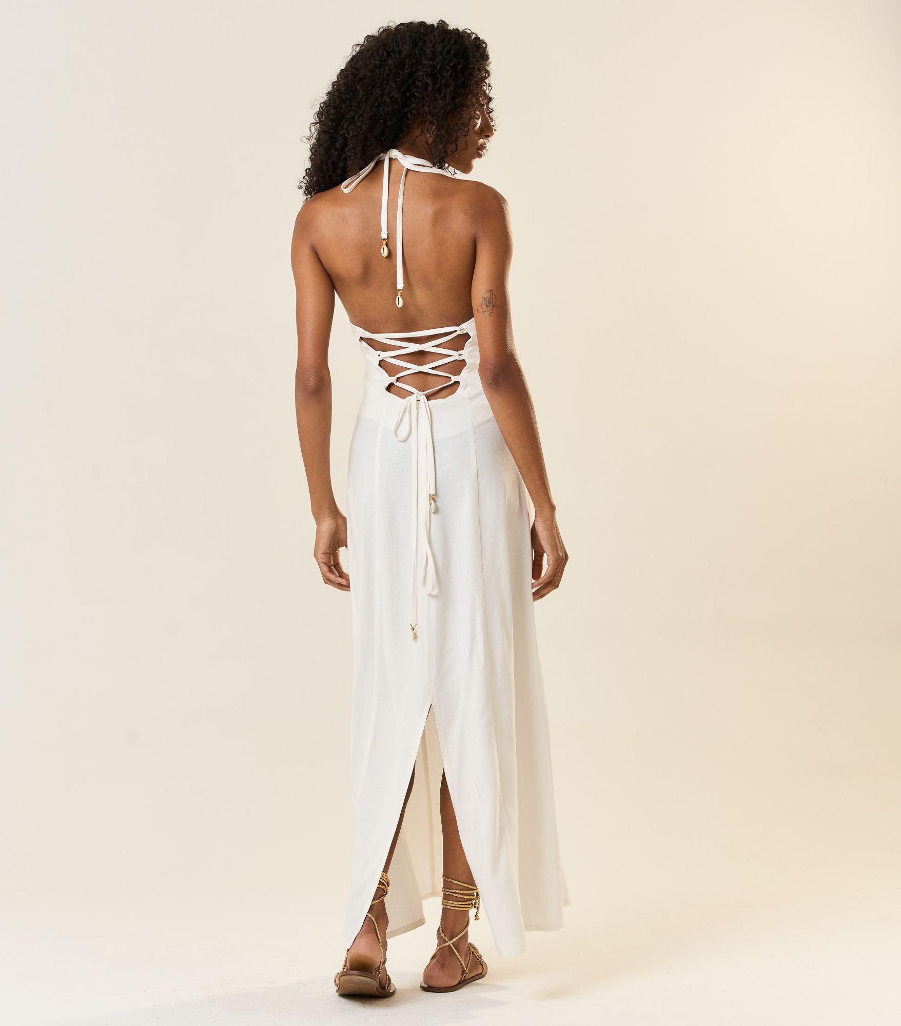 Vestido de Linho off-white Tricia