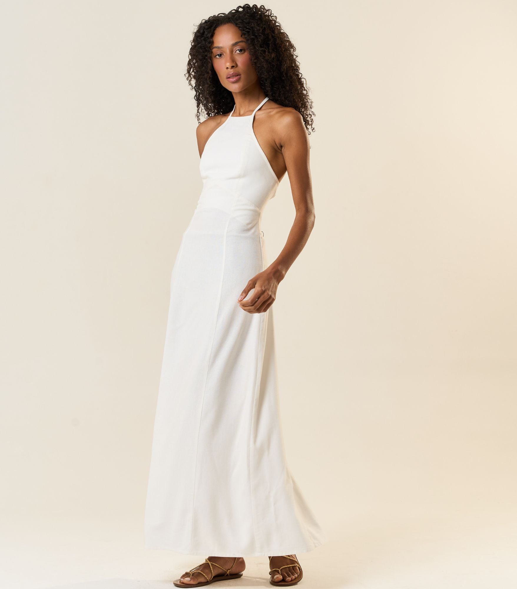 Vestido de Linho off-white Tricia