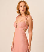 Vestido de Linho rosé Alana