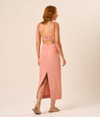 Vestido de Linho rosé Alana