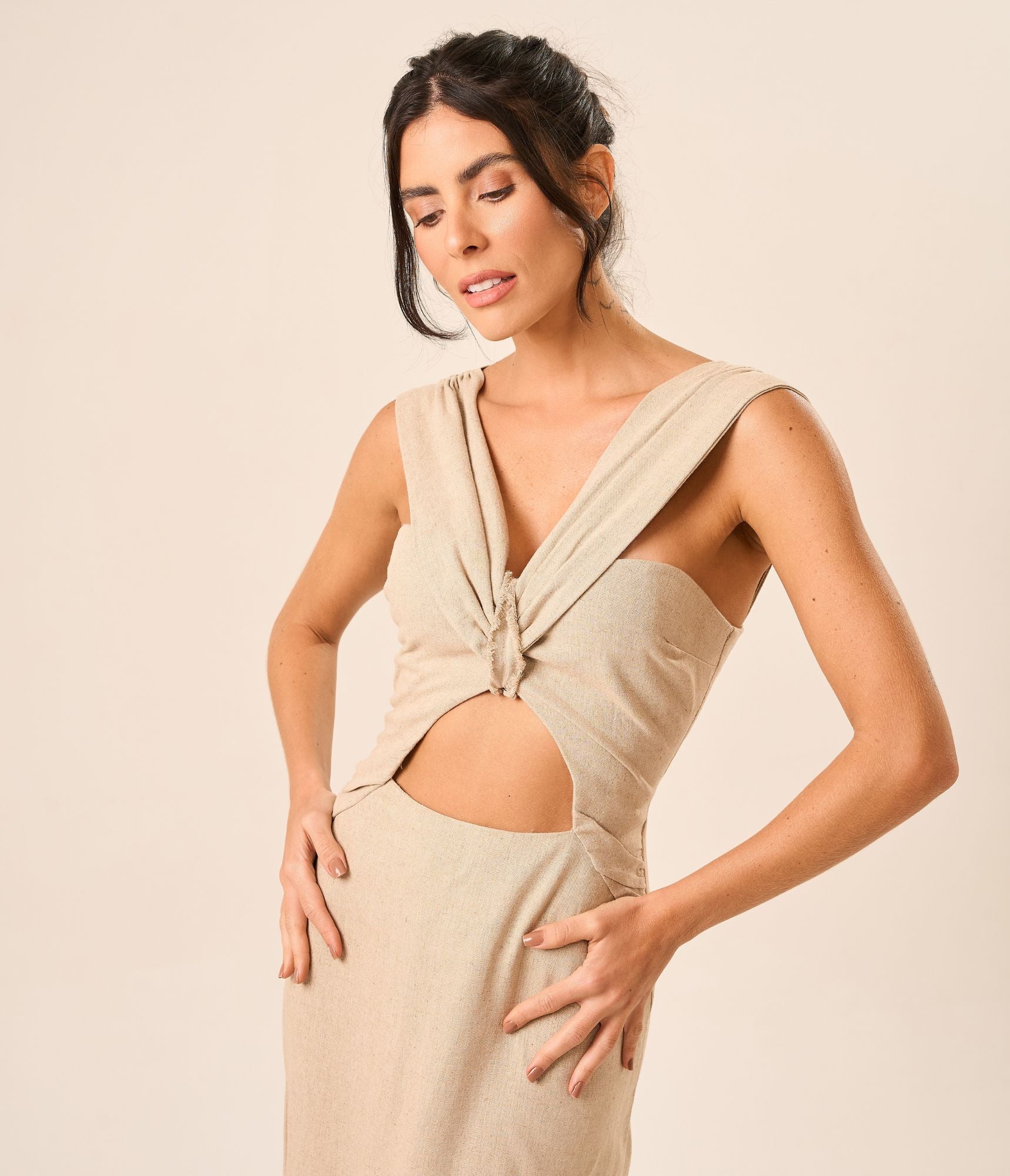 Vestido de Linho areia Erica