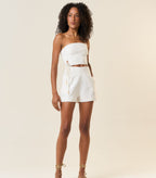 Short de linho off-white Milena