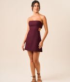 Vestido de linho jabuticaba Bia