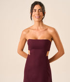 Vestido de linho jabuticaba Bia