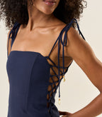 Vestido de Linho marinho Celina