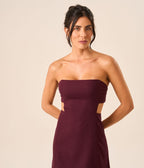 Vestido de linho jabuticaba Bia