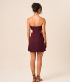 Vestido de linho jabuticaba Bia