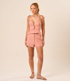 Top de linho rosé Rubia