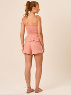 Top de linho rosé Rubia