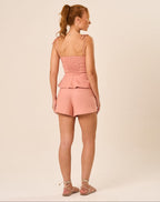 Short de linho rosé Lari