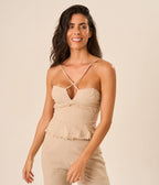 Top de linho areia Guilhermina