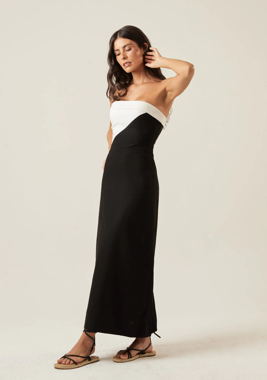 Vestido de Linho bicolor Estela