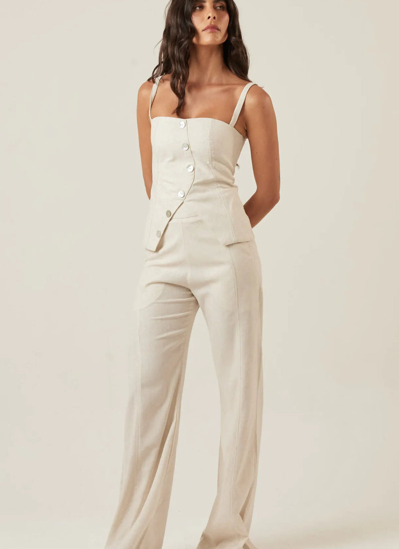 Calça de linho natural Gisela