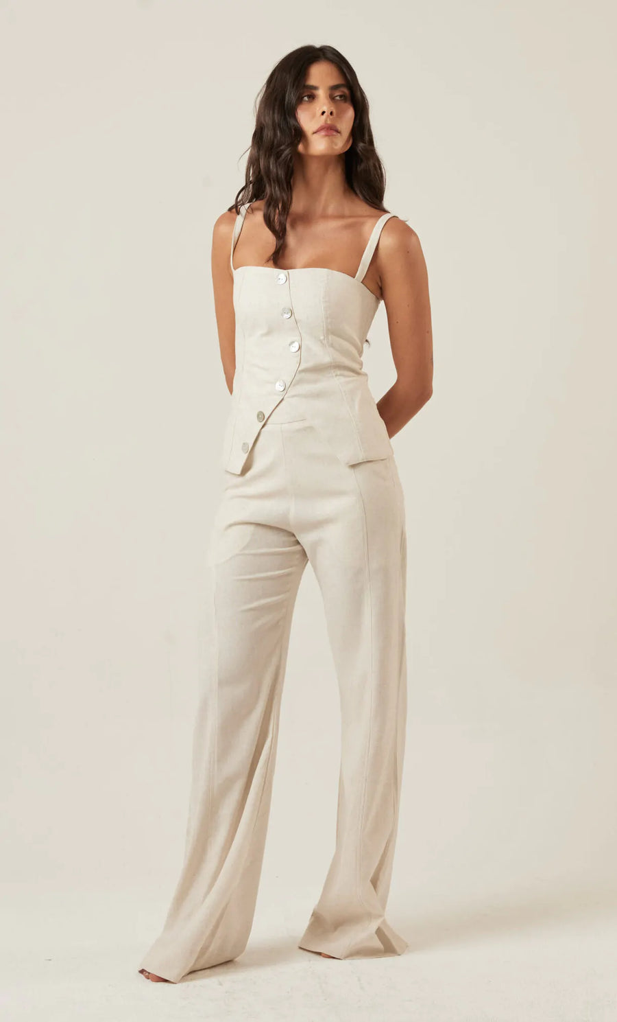 Calça de linho natural Gisela