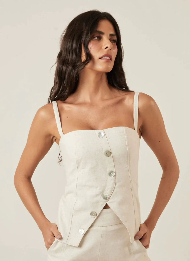 Top de linho natural Roberta